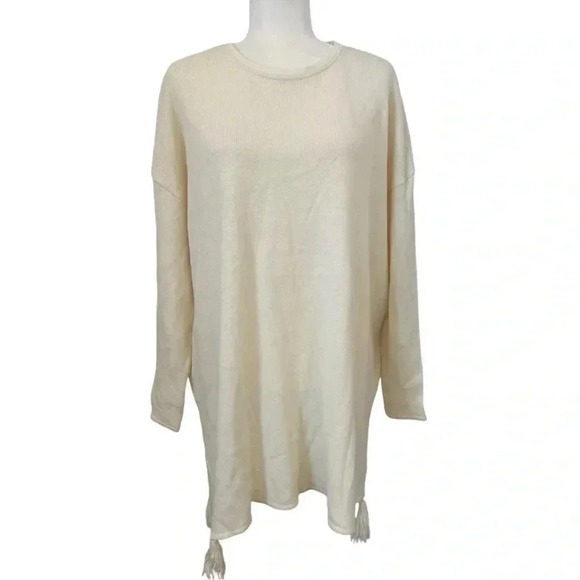 Linda Lundstrom Womens Cream Wool Blend Tunic Sweater - Picture 1 of 9